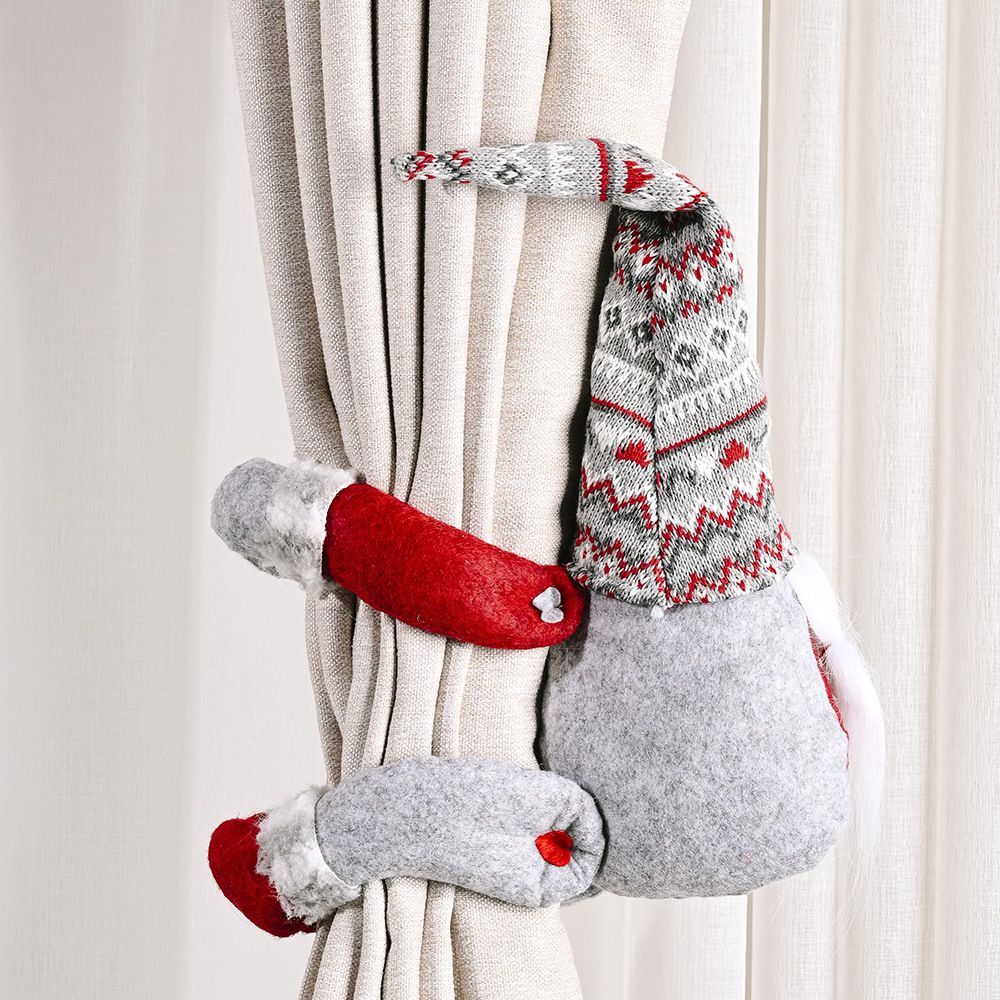 CozyzLife Christmas Curtain Buckle – Cute Forest Old Man Ornament Decoration