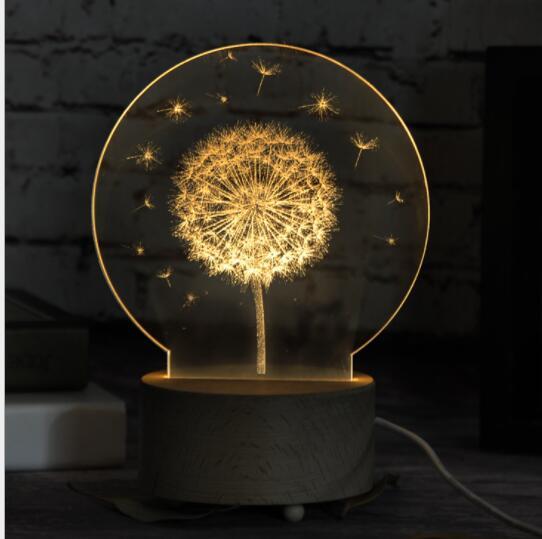 Cozyzlife Cute Jellyfish LED Night Light Romantic Touch Lamp Bedroom Decor
