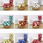 Cozyzlife 6cm Christmas Balls Hand Painted PVC Shatterproof Tree Ornaments Set