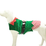 Cozyzlife Fashion Christmas Green Elf Dog Costume Warm Adjustable Pet Outfit