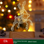 Cozyzlife 3D Christmas Acrylic LED Night Light Lamp Decoration Kids Gift New Year