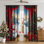 Cozyzlife 3D Digital Printed Christmas Curtains High Sunshade Polyester Set