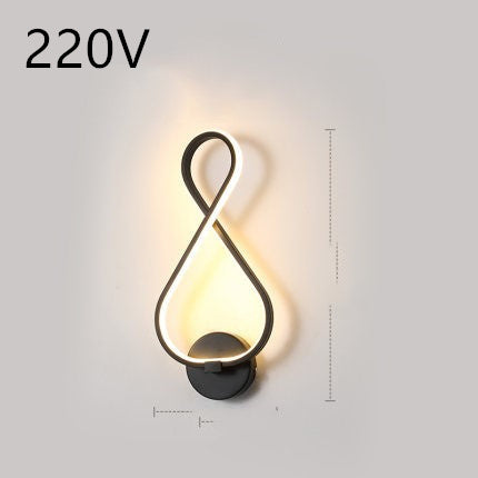 Cozyzlife LED Wall Lamp Nordic Minimalist Bedroom Bedside Lighting Fixture