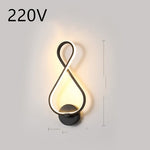 Cozyzlife LED Wall Lamp Nordic Minimalist Bedroom Bedside Lighting Fixture