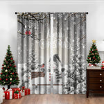 Cozyzlife 3D Digital Printed Christmas Curtains High Sunshade Polyester Set