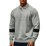 Cozyzlife Men's Long Sleeve Lapel Polo Shirt Loose Casual Sports Top Fall Wear