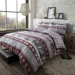 Cozyzlife Christmas Peach Skin Fabric Bedding 3-Piece Set Wine Red