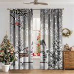 Cozyzlife 3D Digital Printed Christmas Curtains High Sunshade Polyester Set