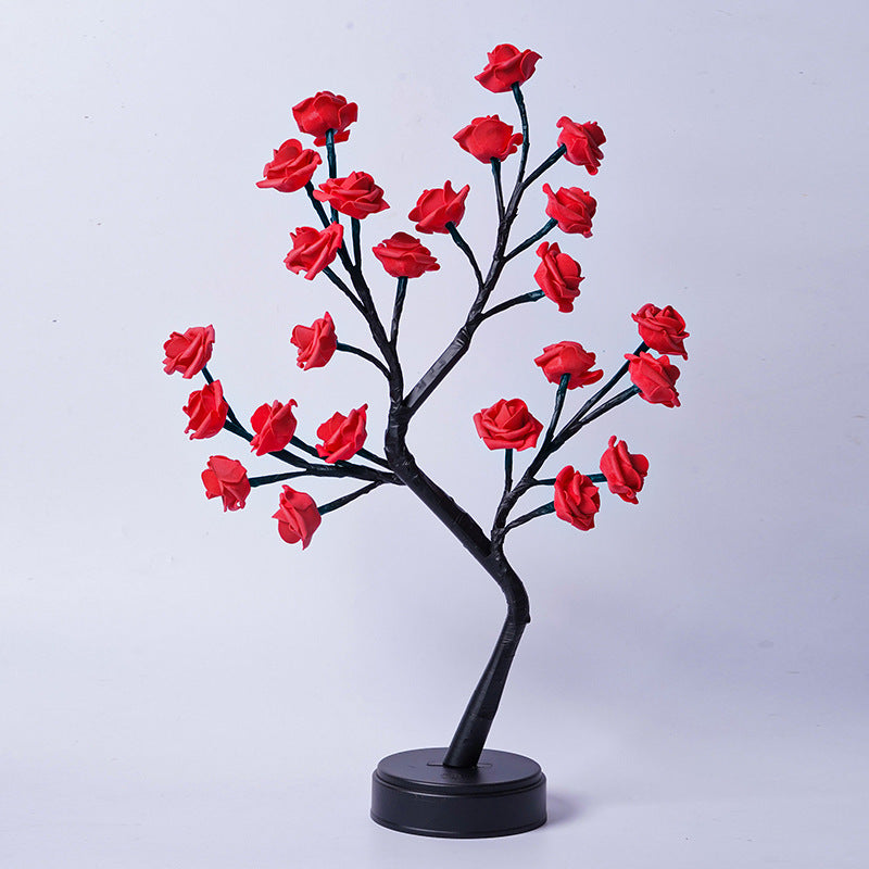 cozyzlife Romantic Rose Flower Tree Table Lamp USB Fairy Light for Home & Gifts