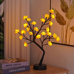 cozyzlife Romantic Rose Flower Tree Table Lamp USB Fairy Light for Home & Gifts