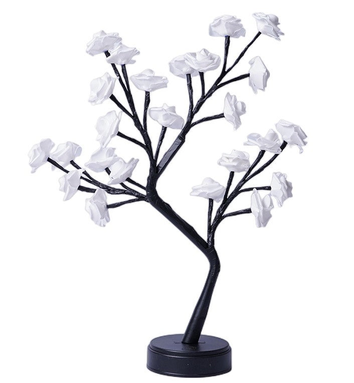 cozyzlife Romantic Rose Flower Tree Table Lamp USB Fairy Light for Home & Gifts