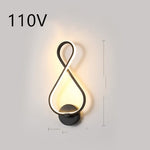 Cozyzlife LED Wall Lamp Nordic Minimalist Bedroom Bedside Lighting Fixture