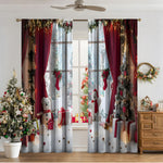 Cozyzlife 3D Digital Printed Christmas Curtains High Sunshade Polyester Set