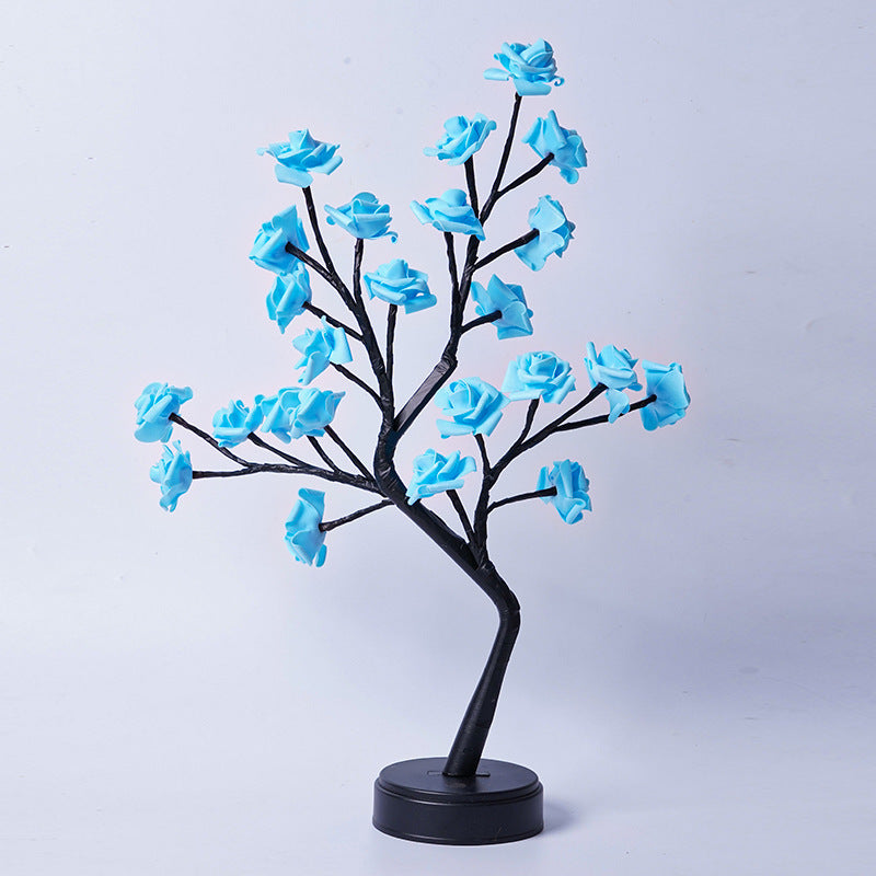 cozyzlife Romantic Rose Flower Tree Table Lamp USB Fairy Light for Home & Gifts