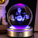Cozyzlife 3D Inner Carving Luminous Crystal Ball Colorful Gradient Night Lamp