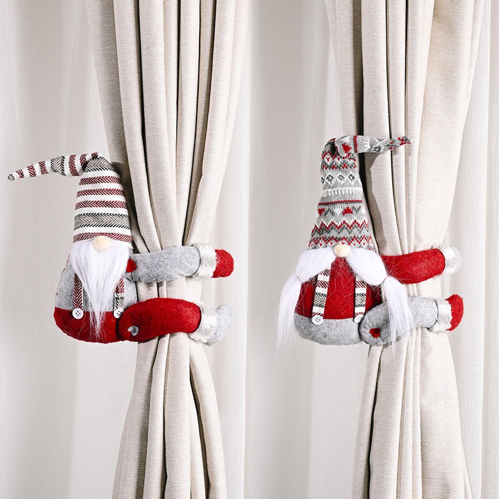 CozyzLife Christmas Curtain Buckle – Cute Forest Old Man Ornament Decoration
