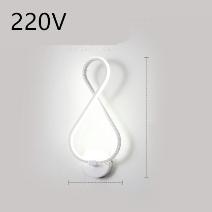 Cozyzlife LED Wall Lamp Nordic Minimalist Bedroom Bedside Lighting Fixture