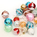 Cozyzlife 6cm Christmas Balls Hand Painted PVC Shatterproof Tree Ornaments Set