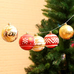 Cozyzlife 6cm Christmas Balls Hand Painted PVC Shatterproof Tree Ornaments Set