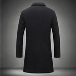 Cozyzlife Men's Mid-Length Trench Coat Slim Fit Single-Breasted Winter Jacket
