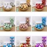 Cozyzlife 6cm Christmas Balls Hand Painted PVC Shatterproof Tree Ornaments Set