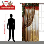 Cozyzlife 2PCs 3D Christmas Curtains Digital Printed Polyester High Sunshade