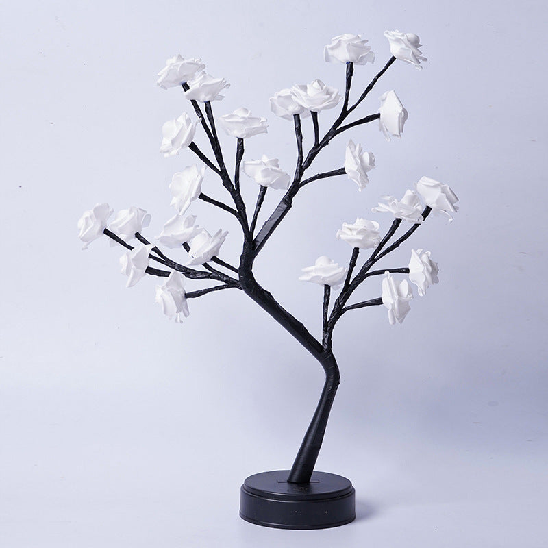 cozyzlife Romantic Rose Flower Tree Table Lamp USB Fairy Light for Home & Gifts