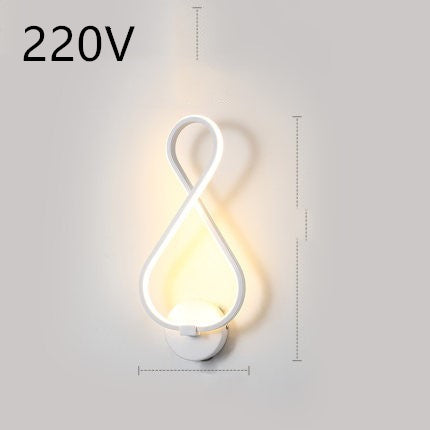 Cozyzlife LED Wall Lamp Nordic Minimalist Bedroom Bedside Lighting Fixture