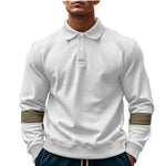 Cozyzlife Men's Long Sleeve Lapel Polo Shirt Loose Casual Sports Top Fall Wear