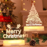 Cozyzlife 3D Christmas Acrylic LED Night Light Lamp Decoration Kids Gift New Year