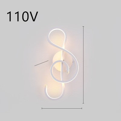 Cozyzlife LED Wall Lamp Nordic Minimalist Bedroom Bedside Lighting Fixture