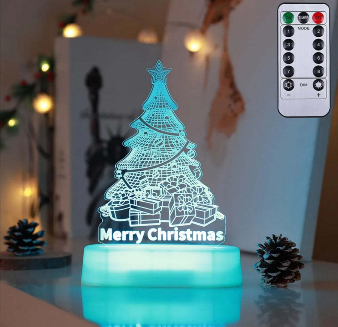 Cozyzlife 3D Christmas Acrylic LED Night Light Lamp Decoration Kids Gift New Year