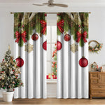 Cozyzlife 3D Digital Printed Christmas Curtains High Sunshade Polyester Set