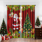Cozyzlife 3D Digital Printed Christmas Curtains High Sunshade Polyester Set