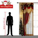 Cozyzlife 2PCs 3D Christmas Curtains Digital Printed Polyester High Sunshade