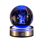 Cozyzlife 3D Inner Carving Luminous Crystal Ball Colorful Gradient Night Lamp