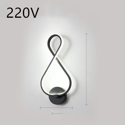 Cozyzlife LED Wall Lamp Nordic Minimalist Bedroom Bedside Lighting Fixture