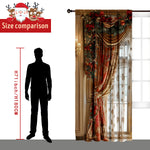 Cozyzlife 2PCs 3D Christmas Curtains Digital Printed Polyester High Sunshade