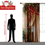 Cozyzlife 2PCs 3D Christmas Curtains Digital Printed Polyester High Sunshade
