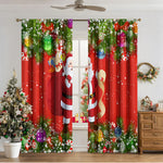 Cozyzlife 3D Digital Printed Christmas Curtains High Sunshade Polyester Set