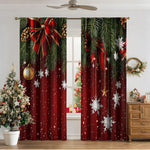 Cozyzlife 3D Digital Printed Christmas Curtains High Sunshade Polyester Set